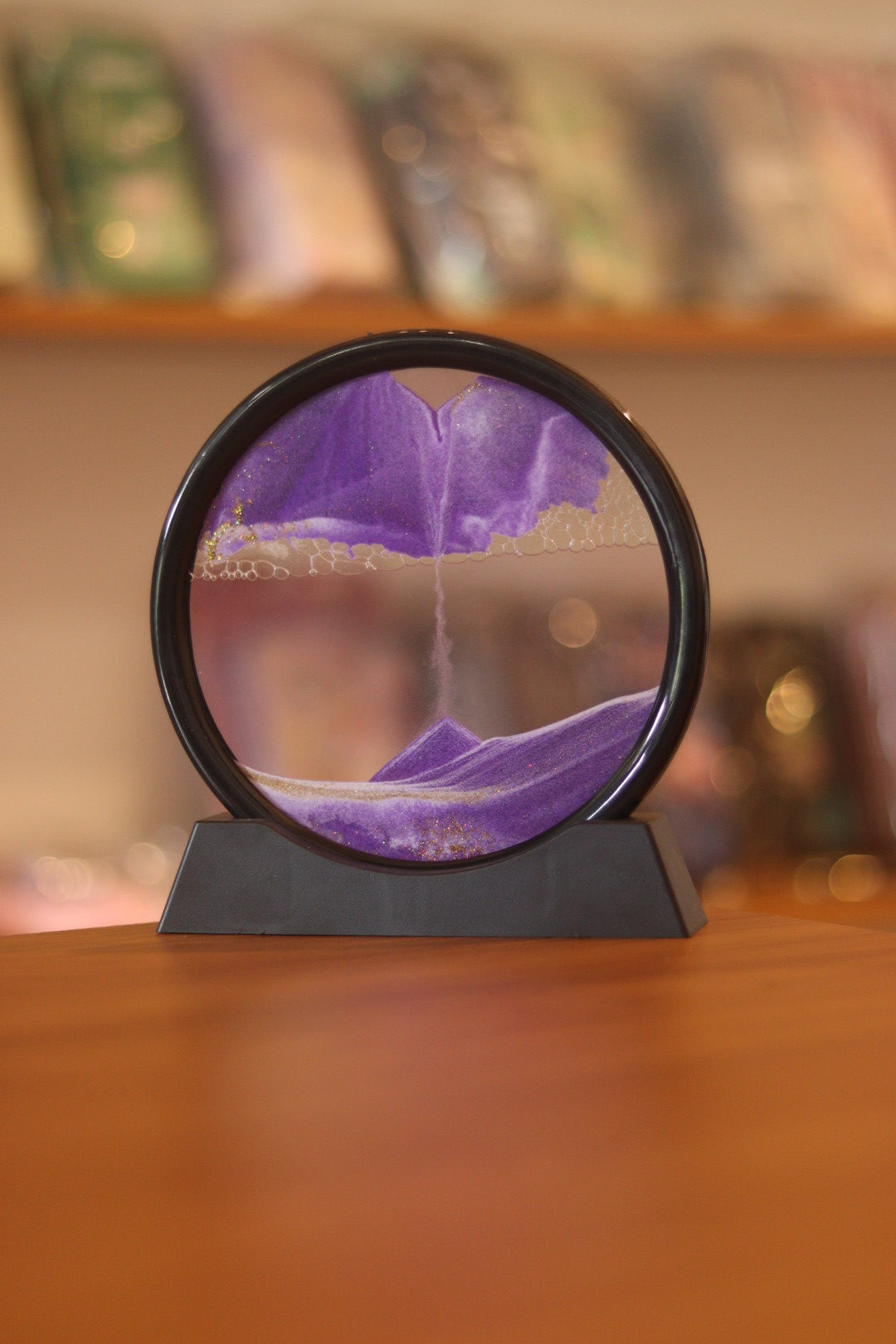 3D Moving Sand Art Picture Glass Liquid Painting 7 Inch (18cm) - Natural Landscape Showpiece for Home Decor, Office Desk, Table Decoration | Onebest