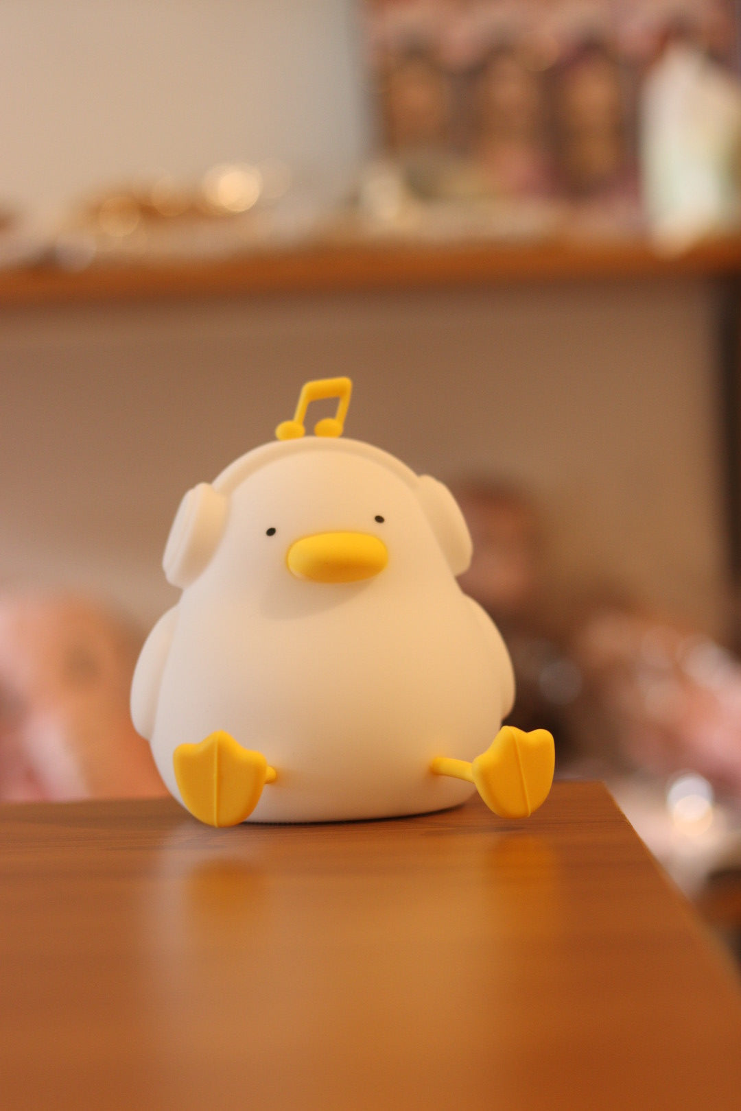 Duck with Headphone Silicone Night Light Lamp - USB Rechargeable LED with 7 Colors | Soft Nursery Light for Kids Room & Baby Gift | Onebest