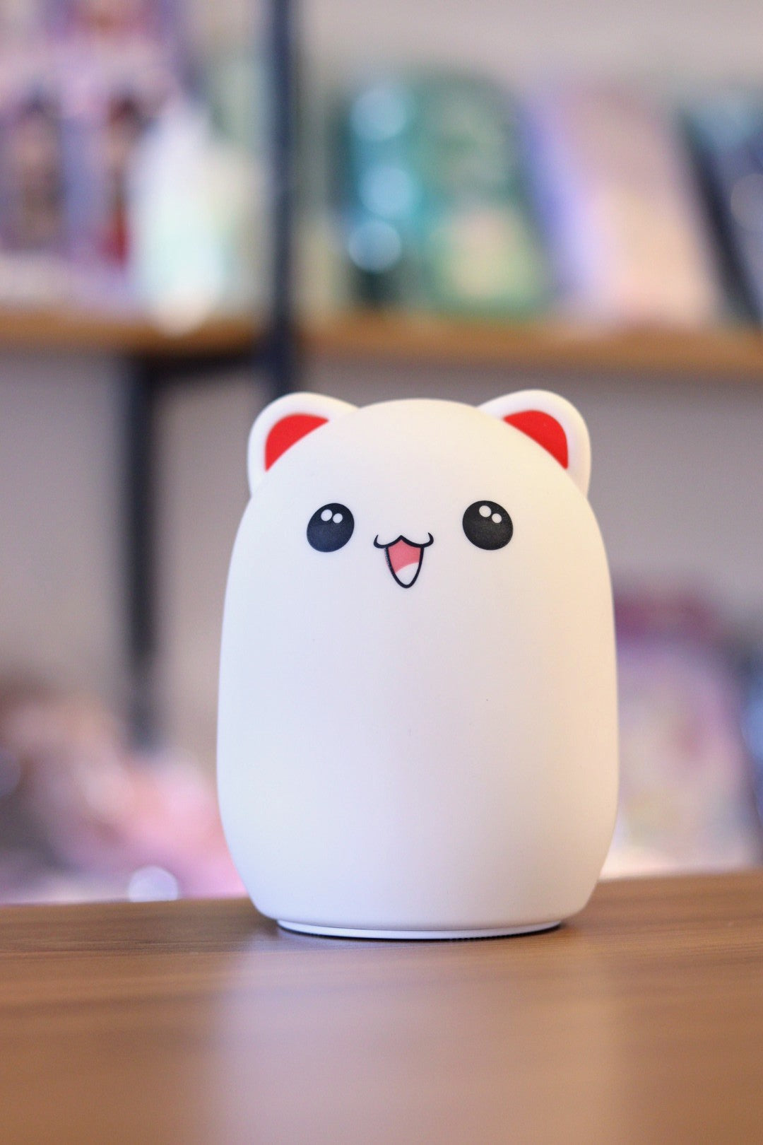 Smiling Cat Silicone Night Light Lamp - USB Rechargeable LED with 7 Colors | Soft Nursery Light for Kids Room & Baby Gift | Onebest