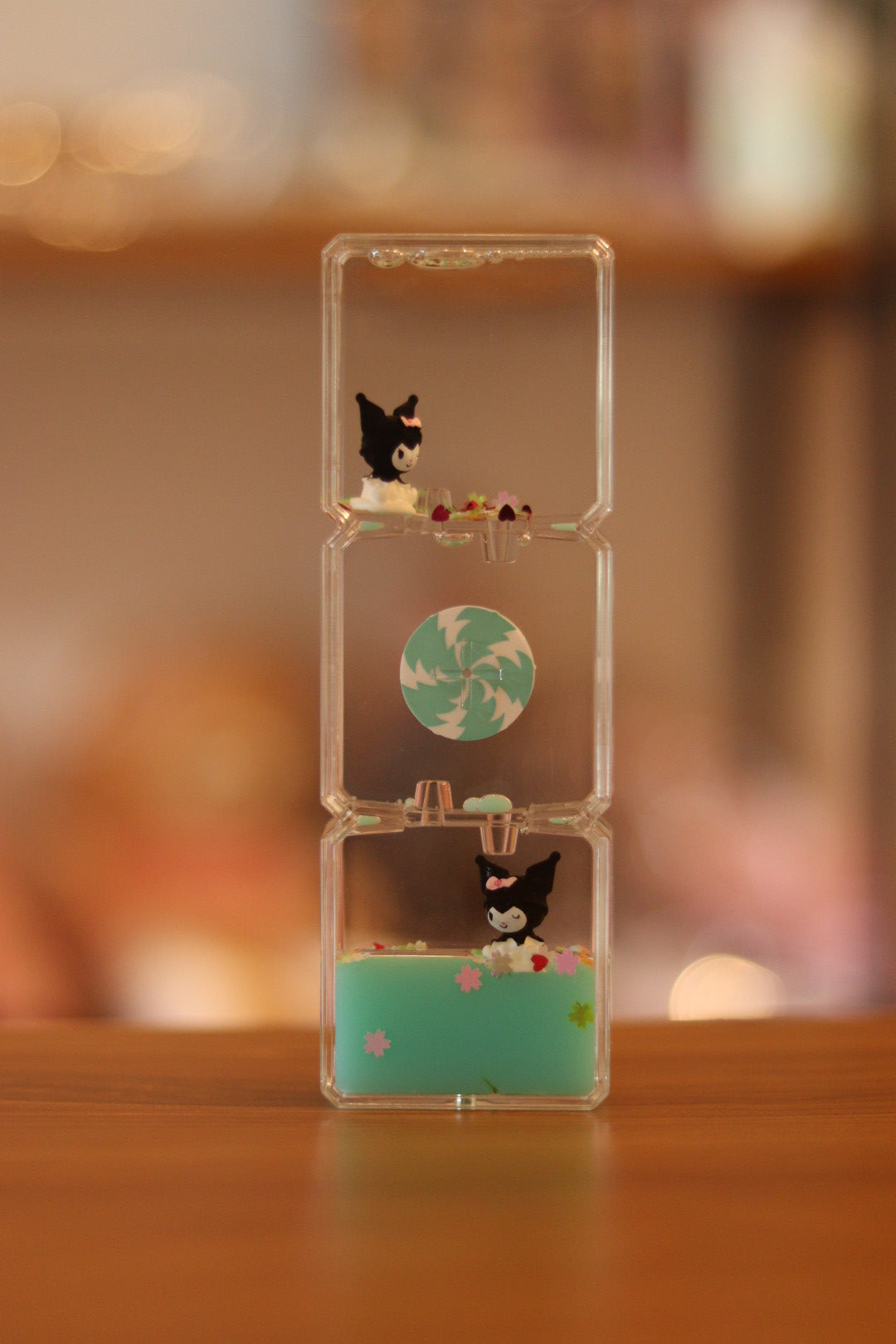 Cute Kuromi Spinning Water Timer Showpiece - Relaxing Liquid Motion Gift for Kids & Loved Ones | Onebest