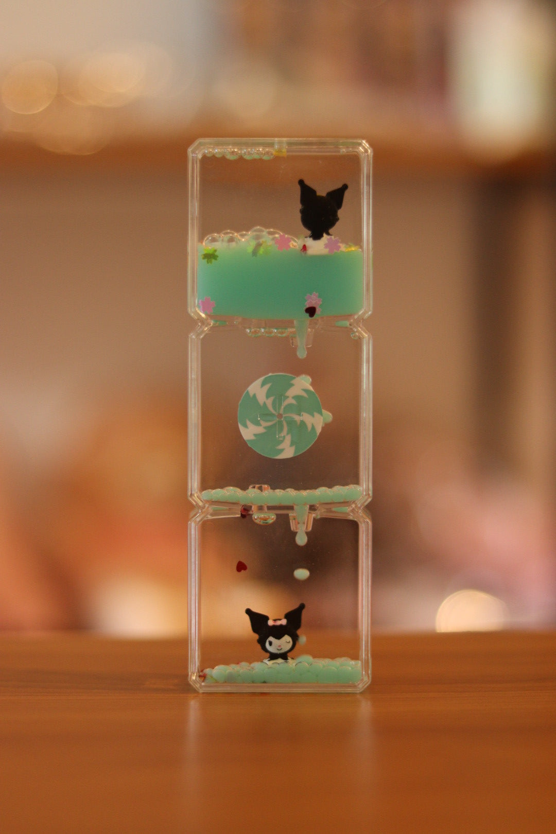 Cute Kuromi Spinning Water Timer Showpiece - Relaxing Liquid Motion Gift for Kids & Loved Ones | Onebest