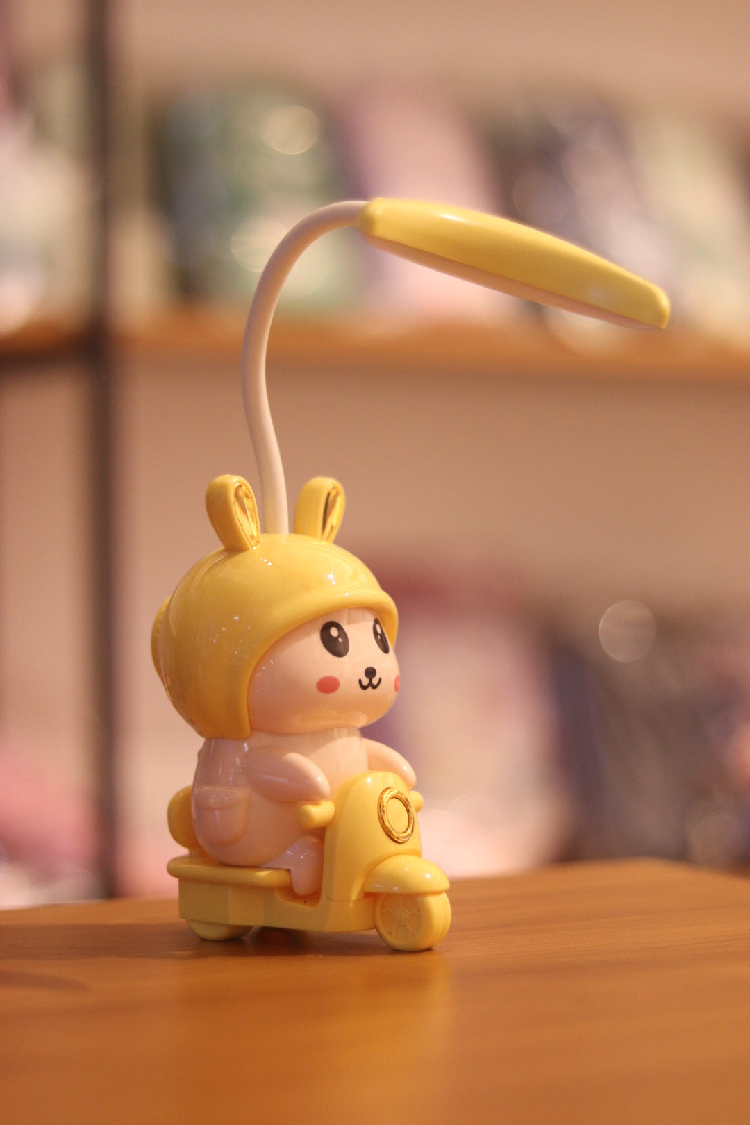 Bunny & Piggy on Scooter - Multipurpose USB Rechargeable Cartoon Table Lamp | LED Night Light for Kids Bedroom & Desk | Onebest