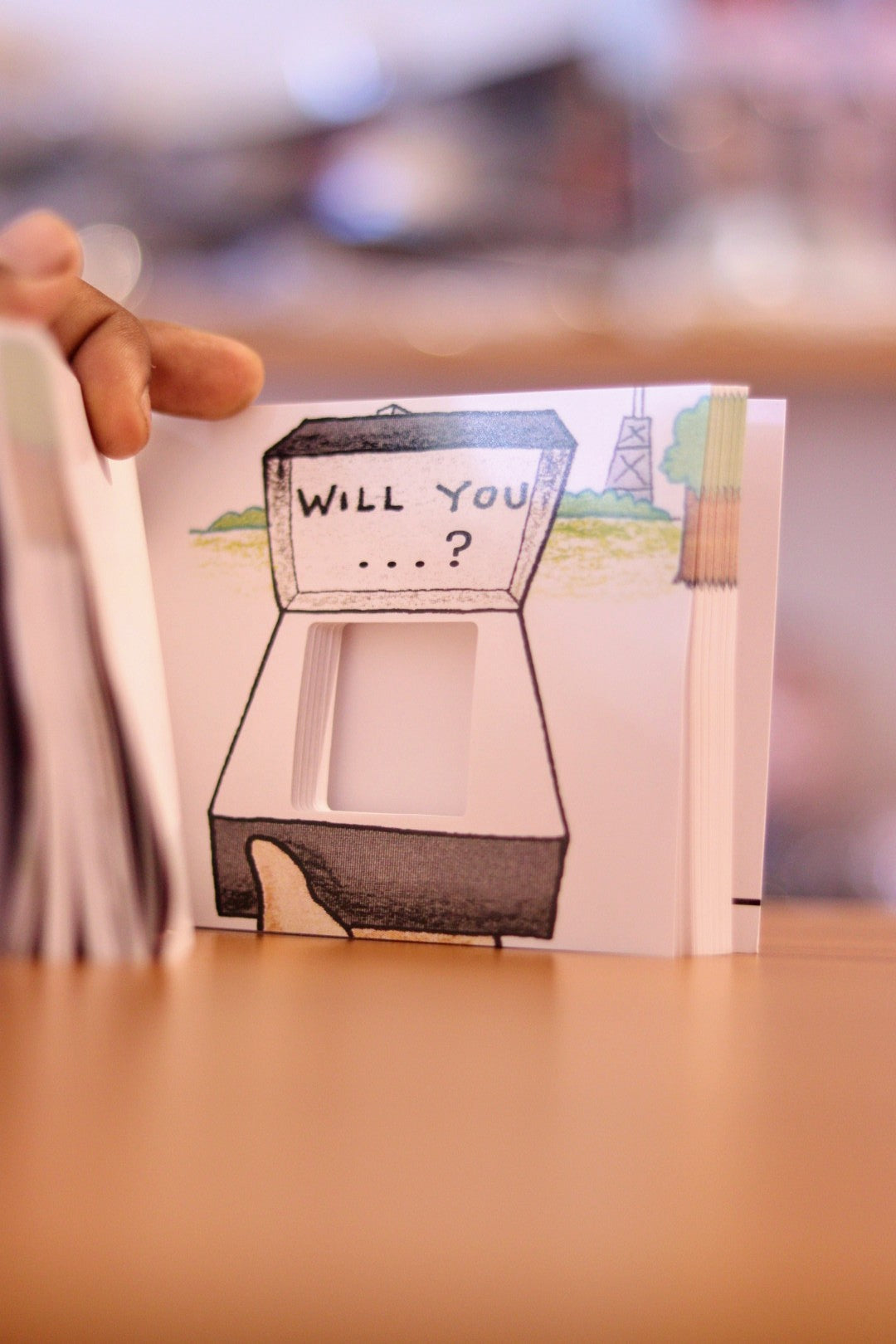 Flip Book Ring Box - Creative Proposal Surprise Flipbook with Hidden Ring Compartment | Express Love with a Magical Cartoon Story | Onebest