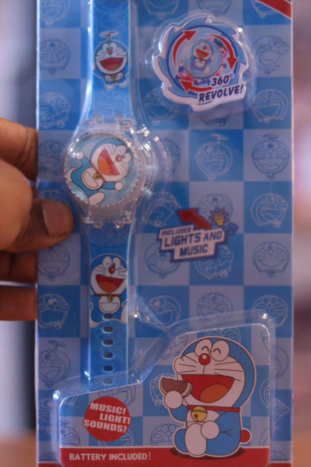 Doraemon 360° Rotating Kids Digital Watch with Light & Music | Time & Date Display | Onebest