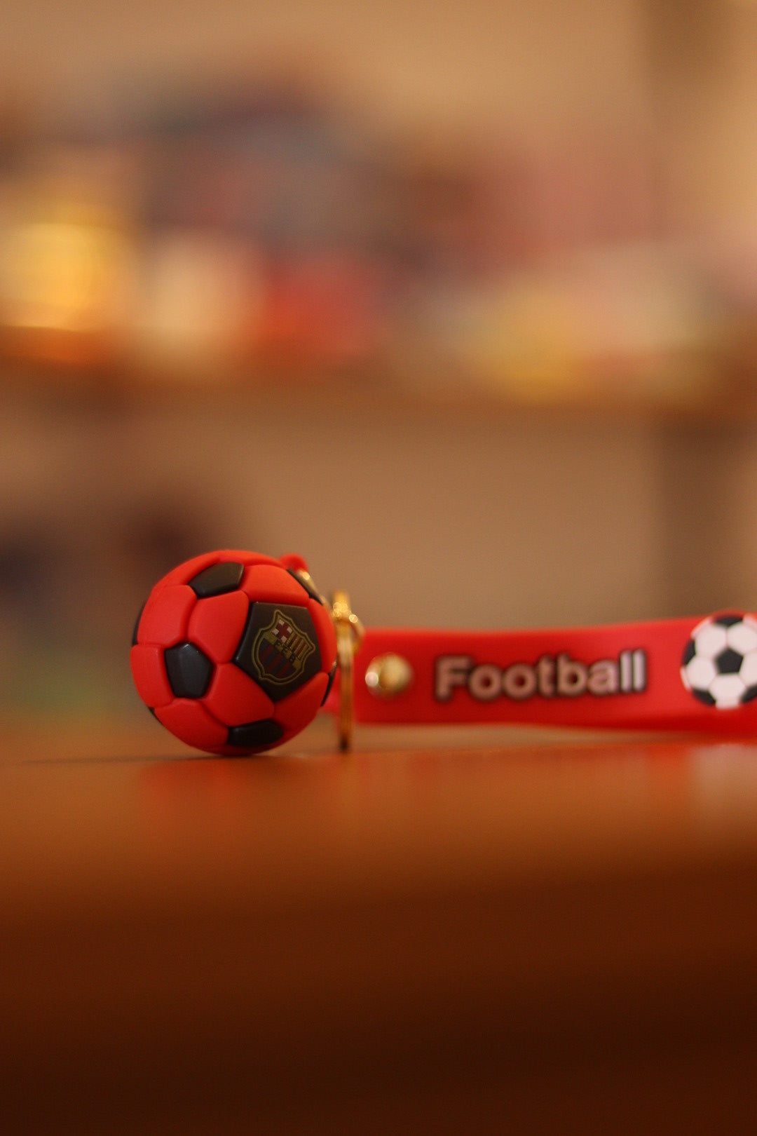 FC Barcelona Football Keychain - Red & Black Football Rubber or Silicone Keychain | Onebest