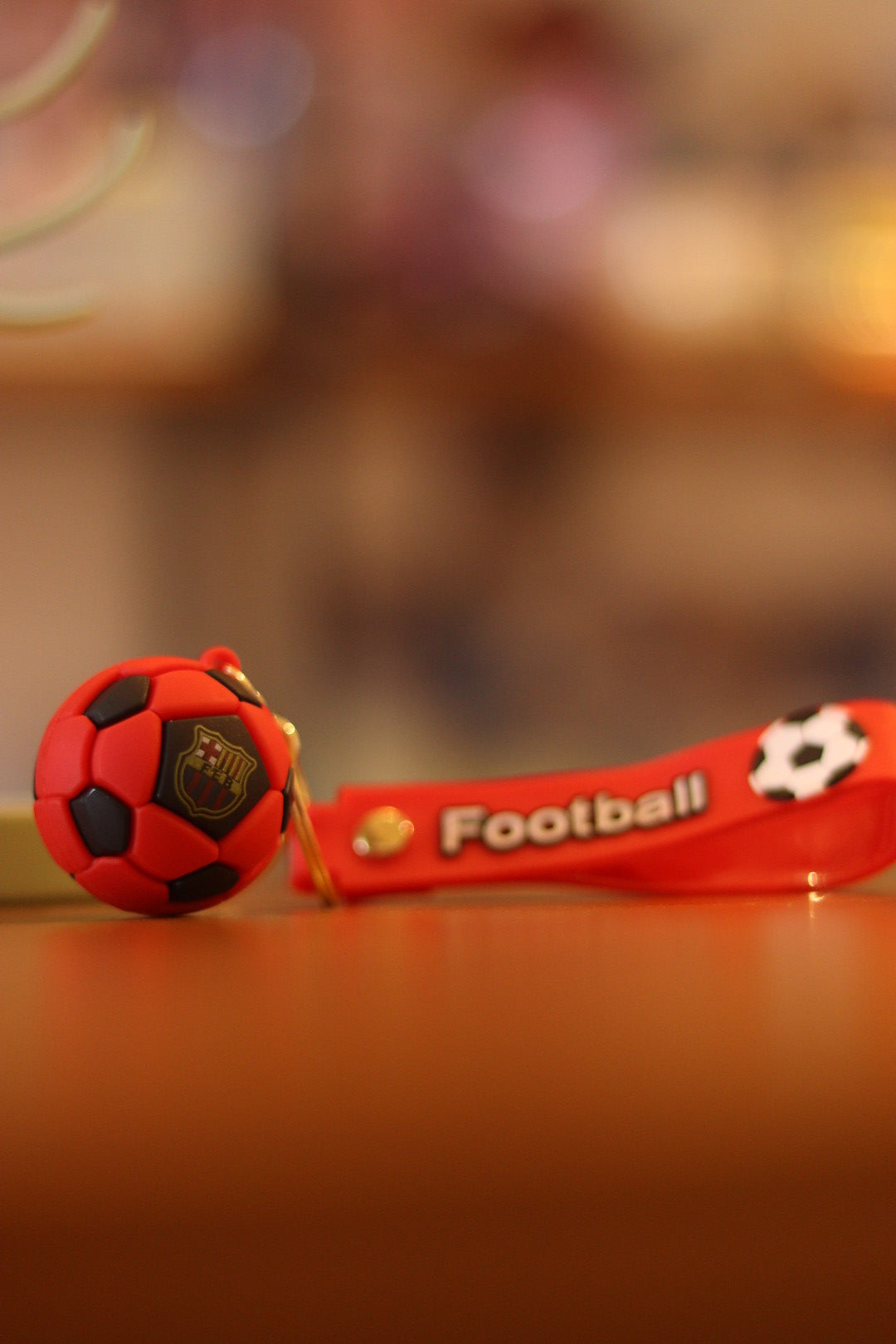 FC Barcelona Football Keychain - Red & Black Football Rubber or Silicone Keychain | Onebest