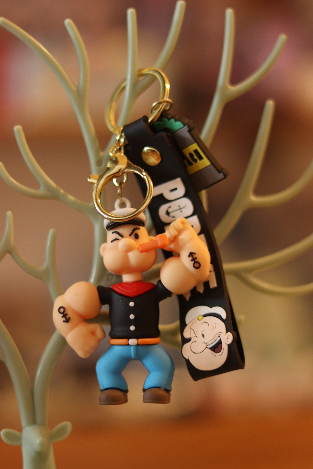 Popeye the Sailor Man Silicone Keychain - Cartoon Character Bag & Key Accessory | Onebest