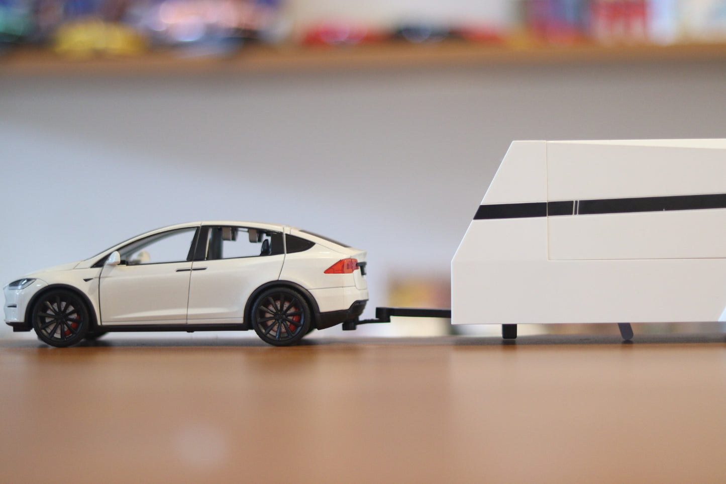 Tesla Model X Diecast Electric Car & RV Camper Toy Set - Sound, Lights, Charging Station & Pullback Action | Onebest