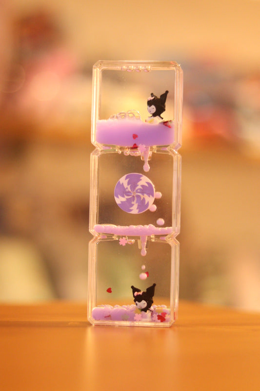 Cute Kuromi Spinning Water Timer Showpiece - Relaxing Liquid Motion Gift for Kids & Loved Ones | Onebest