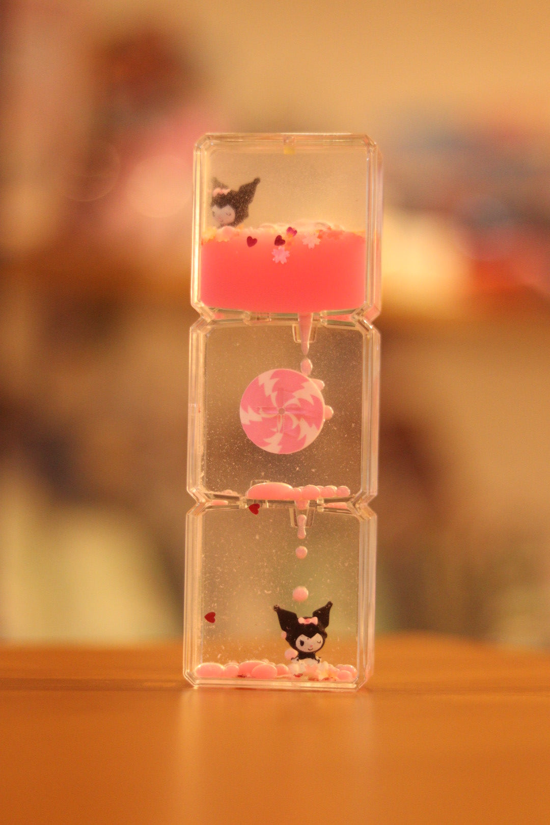 Cute Kuromi Spinning Water Timer Showpiece - Relaxing Liquid Motion Gift for Kids & Loved Ones | Onebest