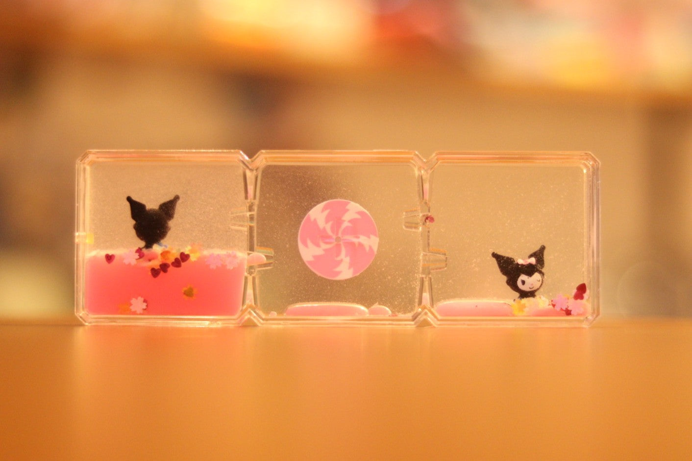 Cute Kuromi Spinning Water Timer Showpiece - Relaxing Liquid Motion Gift for Kids & Loved Ones | Onebest