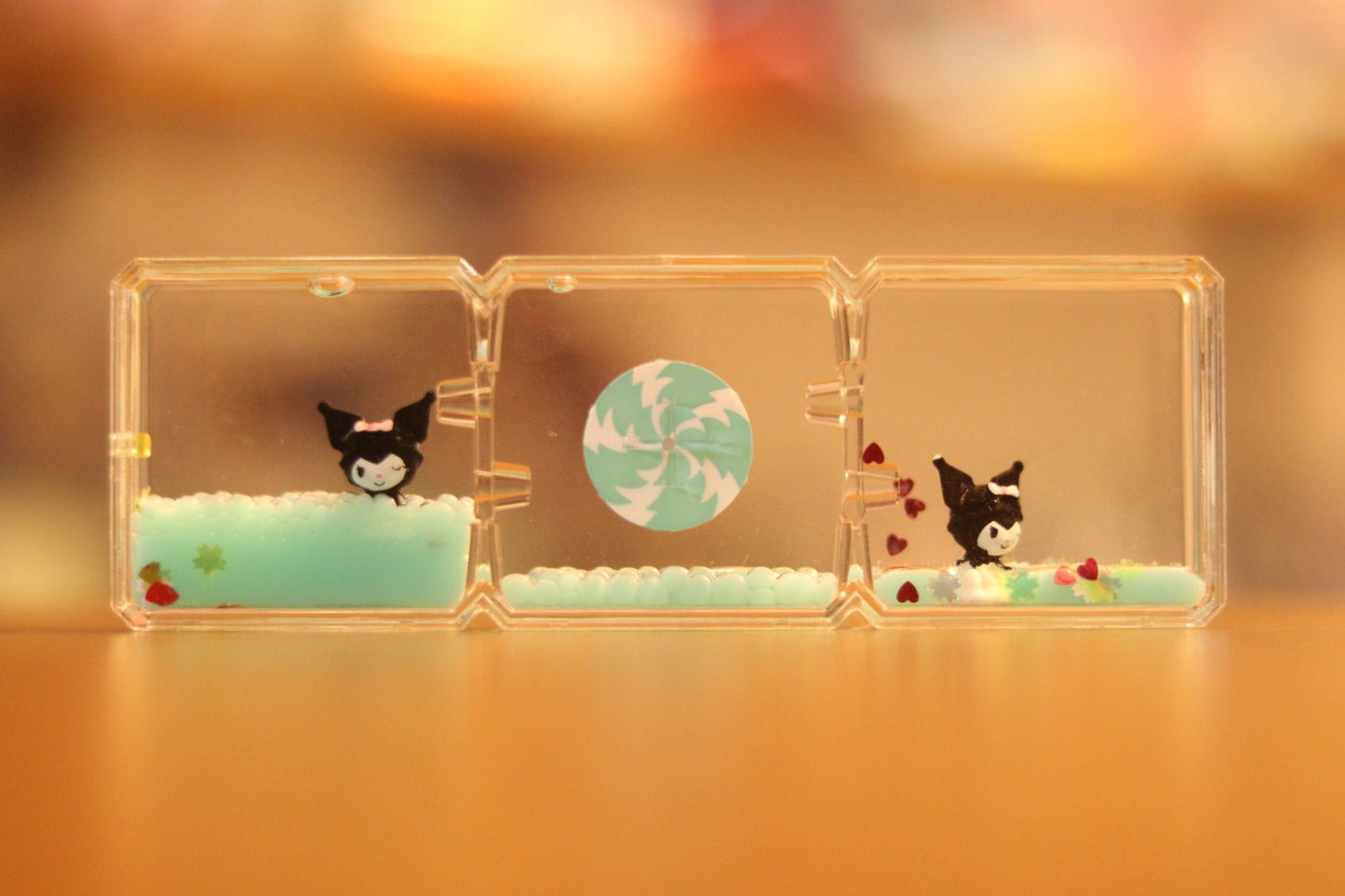 Cute Kuromi Spinning Water Timer Showpiece - Relaxing Liquid Motion Gift for Kids & Loved Ones | Onebest