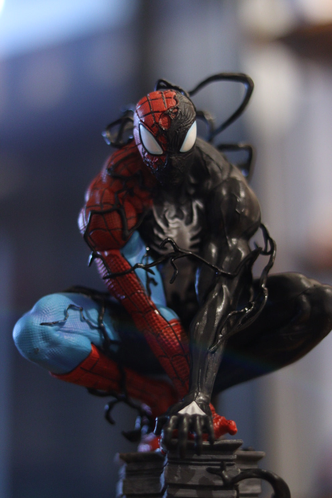 Spider-Man Venom Takeover Action Figure with Light - 35cm Hero Decor on Pillar with Light | Onebest