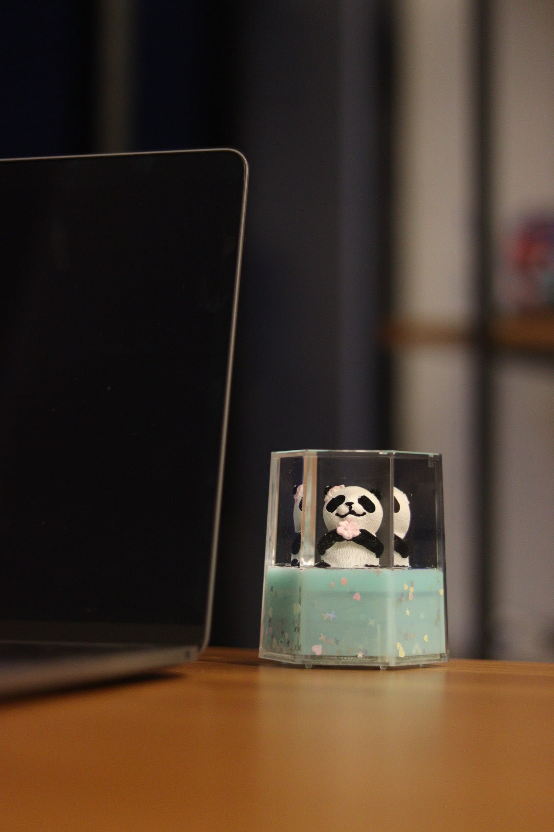 Hexagonal Panda Glitter Showpiece with Music & Light - Magical Decor for Kids & Gifting | Onebest