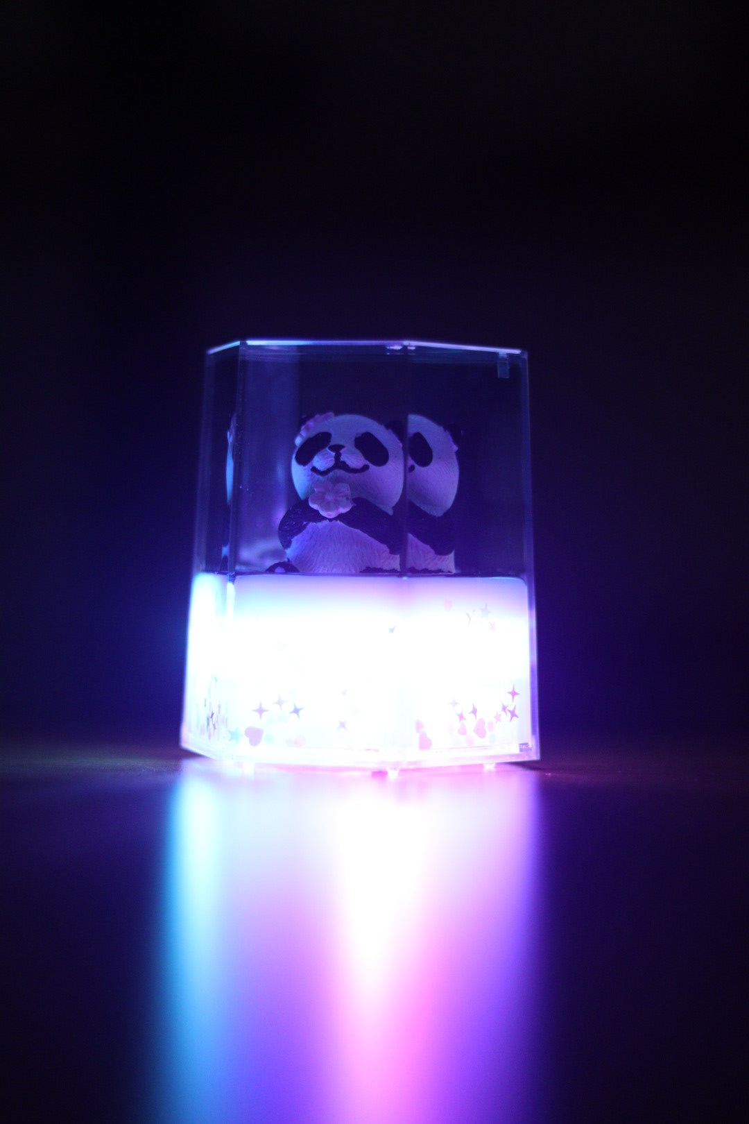 Hexagonal Panda Glitter Showpiece with Music & Light - Magical Decor for Kids & Gifting | Onebest