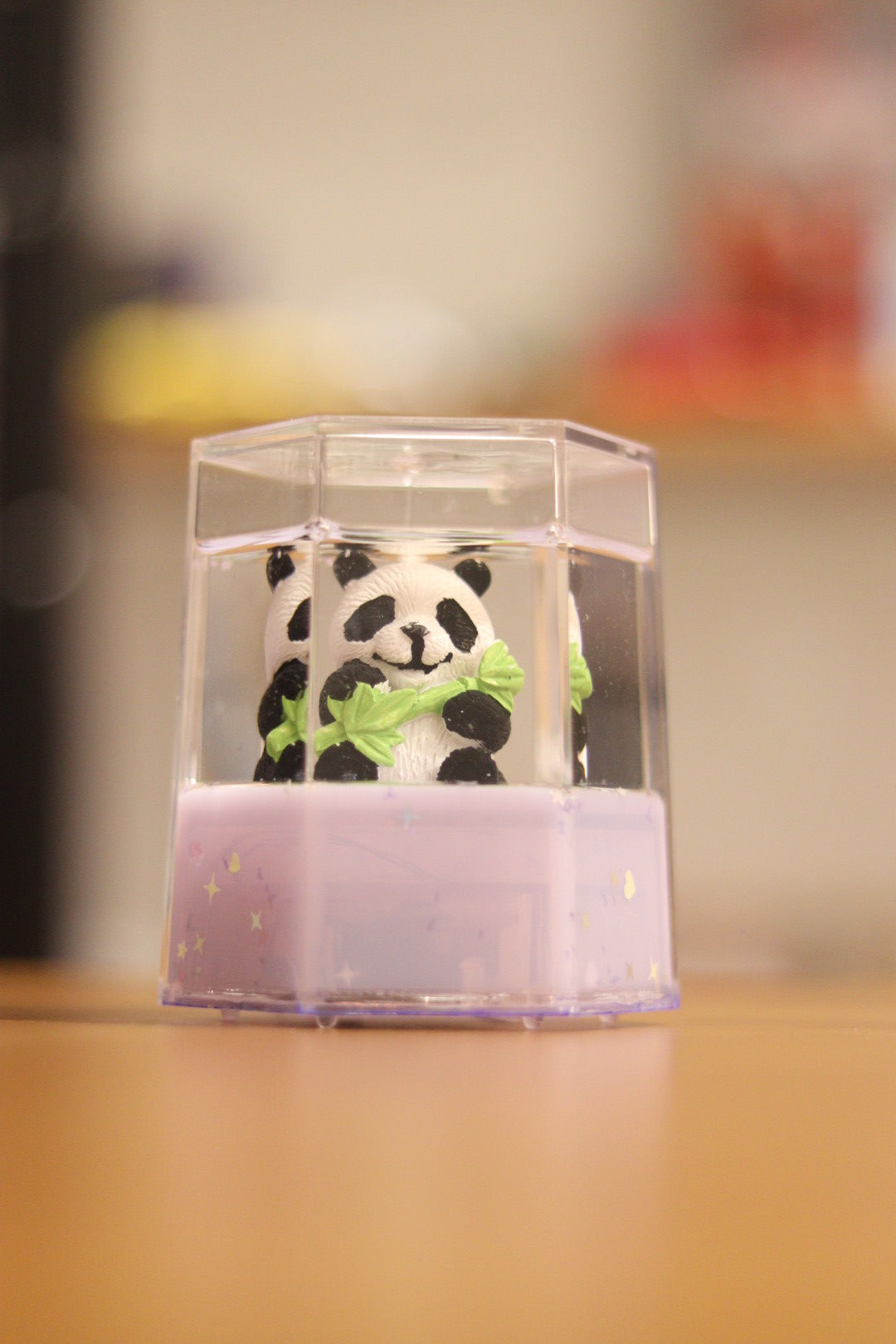 Hexagonal Panda Glitter Showpiece with Music & Light - Magical Decor for Kids & Gifting | Onebest