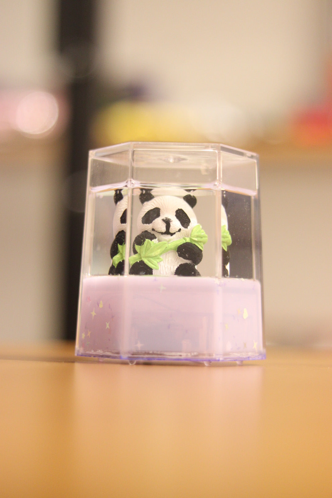 Hexagonal Panda Glitter Showpiece with Music & Light - Magical Decor for Kids & Gifting | Onebest