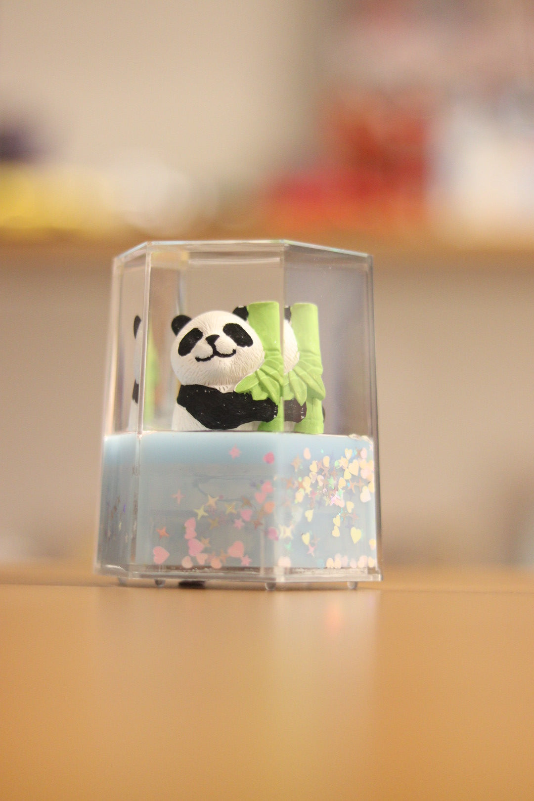 Hexagonal Panda Glitter Showpiece with Music & Light - Magical Decor for Kids & Gifting | Onebest