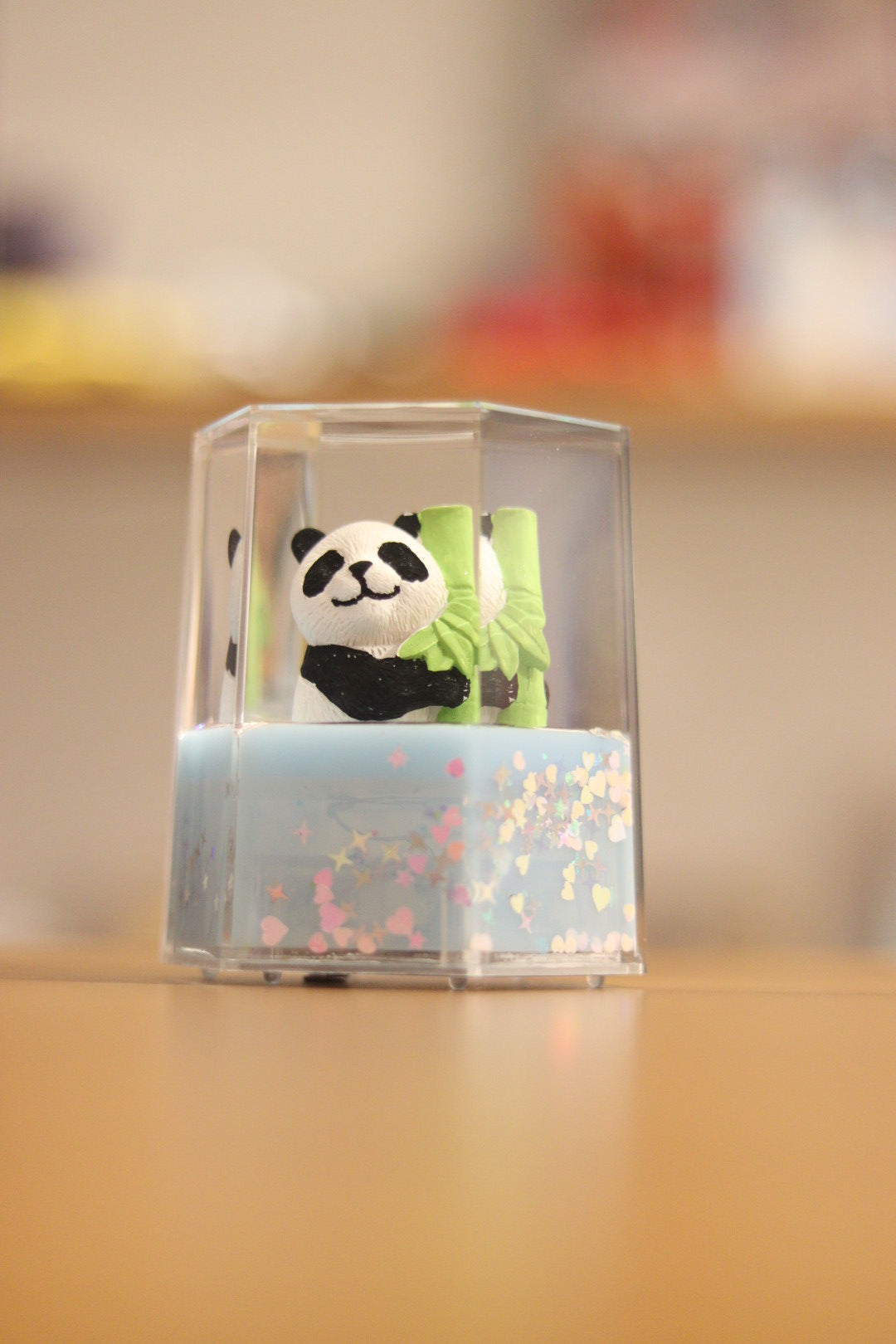 Hexagonal Panda Glitter Showpiece with Music & Light - Magical Decor for Kids & Gifting | Onebest