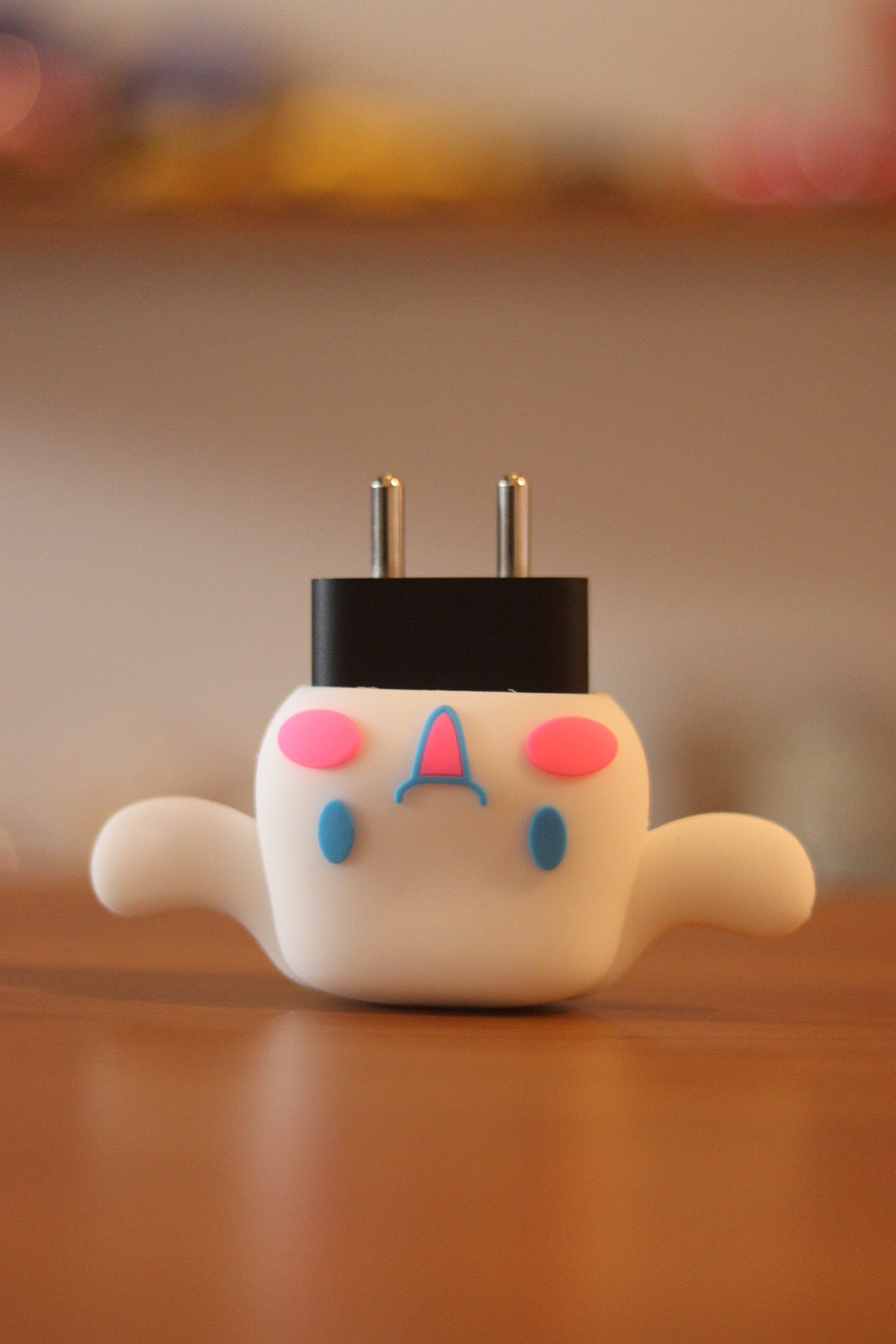 White Kuromi 20W iPhone Charger Cover - Cute Sanrio Silicone Case for Apple USB-C Adapter | Soft, Shockproof, Kawaii Design | Onebest