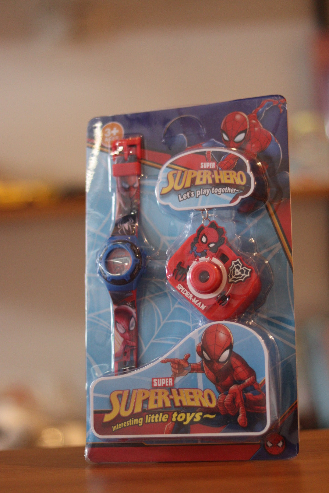 Spiderman Digital Watch with Camera Keychain - Cartoon LED Time Display and Kids Spiderman Keychain Combo | Onebest