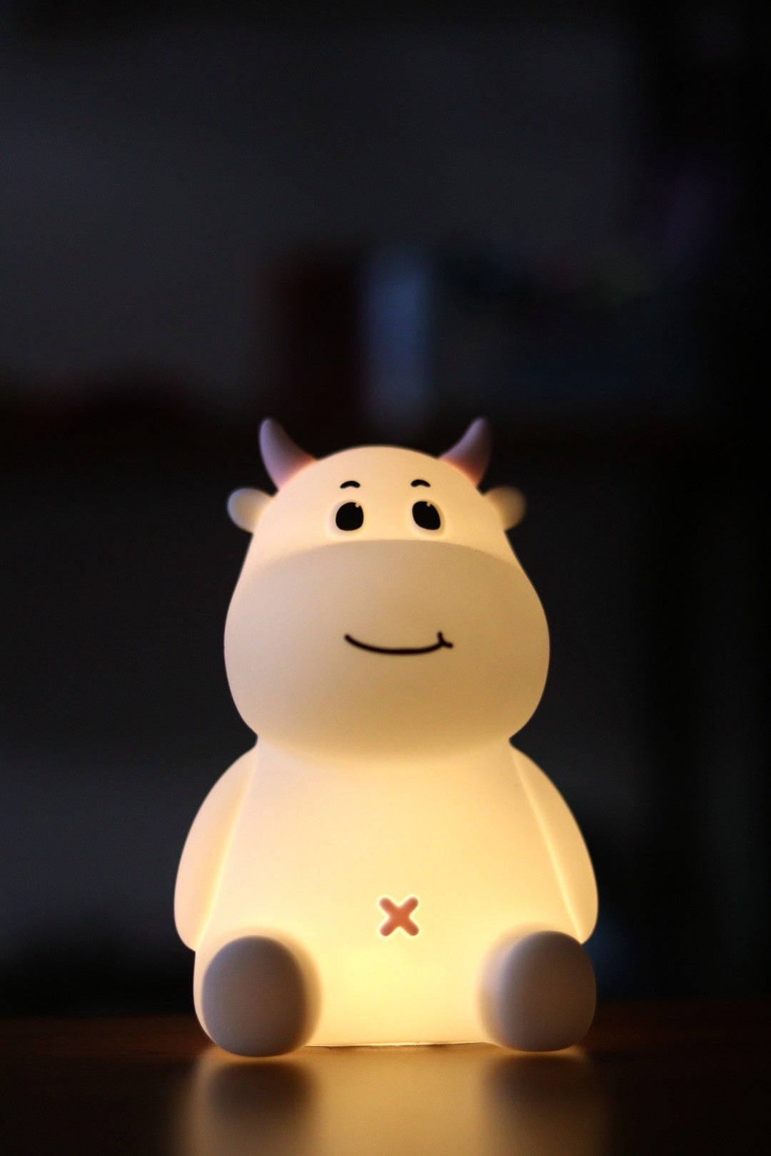 Cute Cow Silicone Night Light Lamp | 7 Color USB Rechargeable LED | Soft Nursery Light for Kids Room & Baby Gift | Onebest
