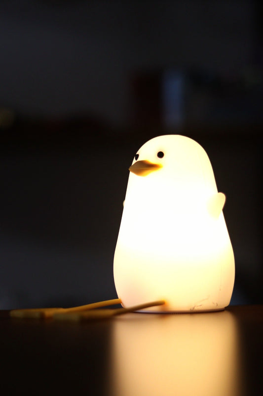 Sitting Duck Silicone Night Light | 7-Color USB Rechargeable LED Lamp | Soft Nursery Light for Kids & Baby Gift | Onebest