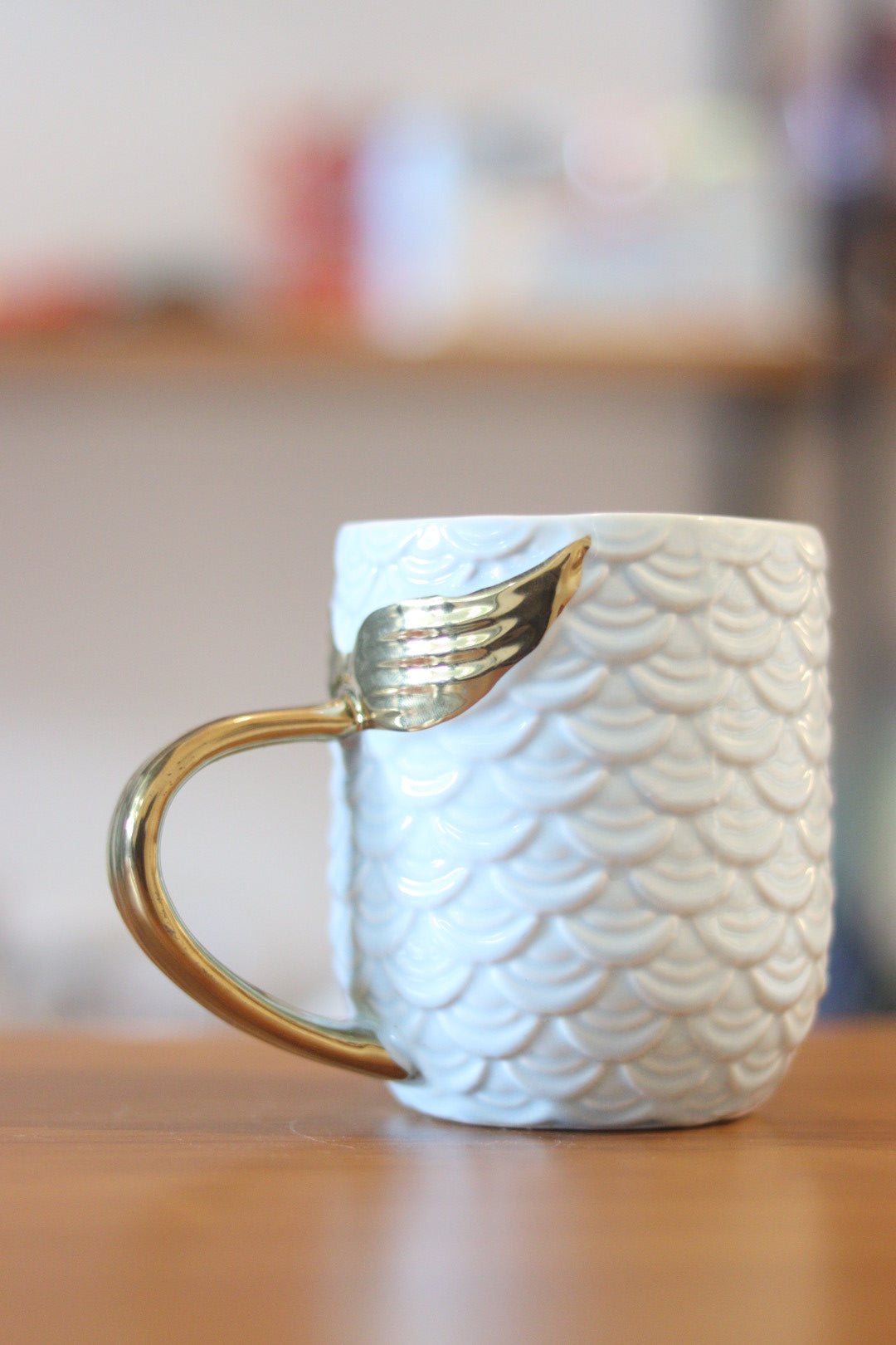 Mermaid Mug with Golden Handle | Elegant Ceramic Coffee & Tea Cup | Onebest