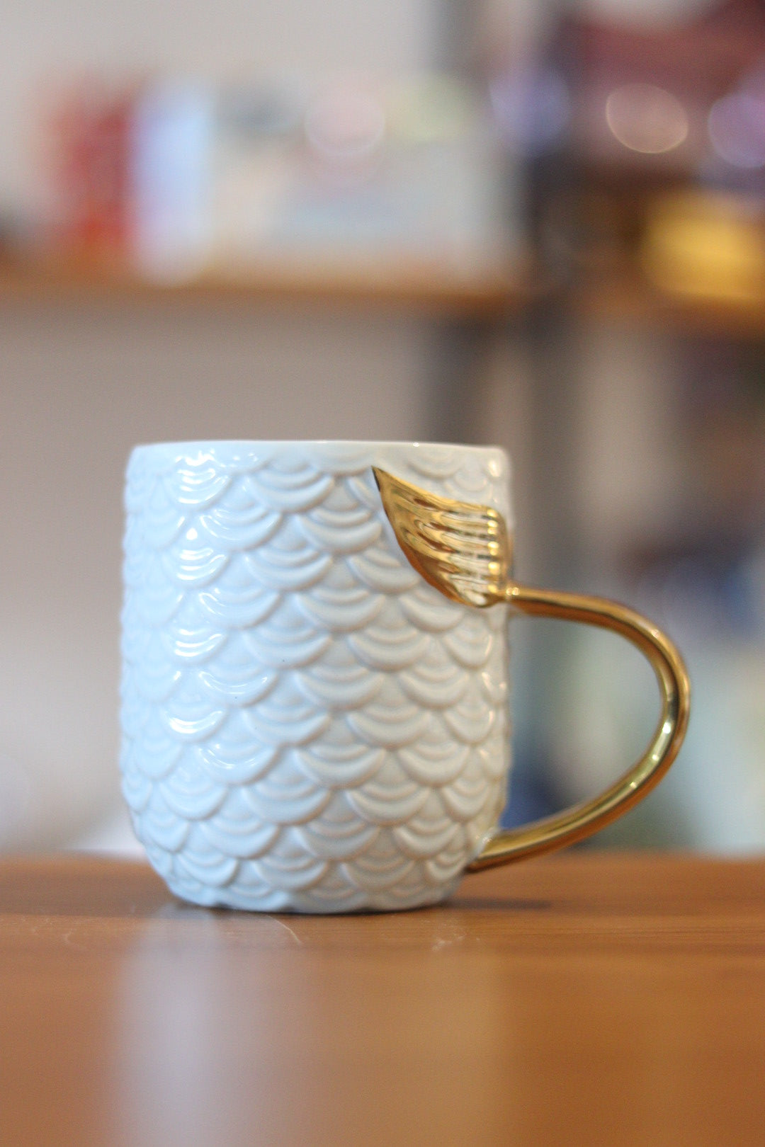 Mermaid Mug with Golden Handle | Elegant Ceramic Coffee & Tea Cup | Onebest