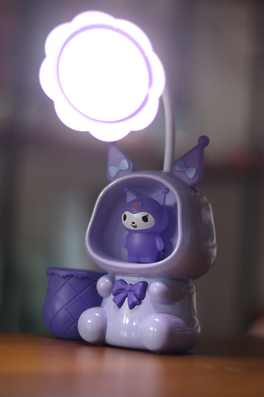 Cute Cartoon Desk Lamp with Pen Holder – LED Night Light with Soft Glow | Study Table Organizer & Aesthetic Gift for Kids | Onebest