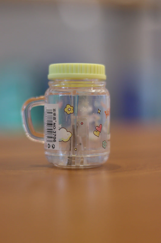 Cute Mini Jar Sharpener – Unicorn Print Pencil Sharpener with Handle | Aesthetic Stationery Gift for Kids & Students | Onebest