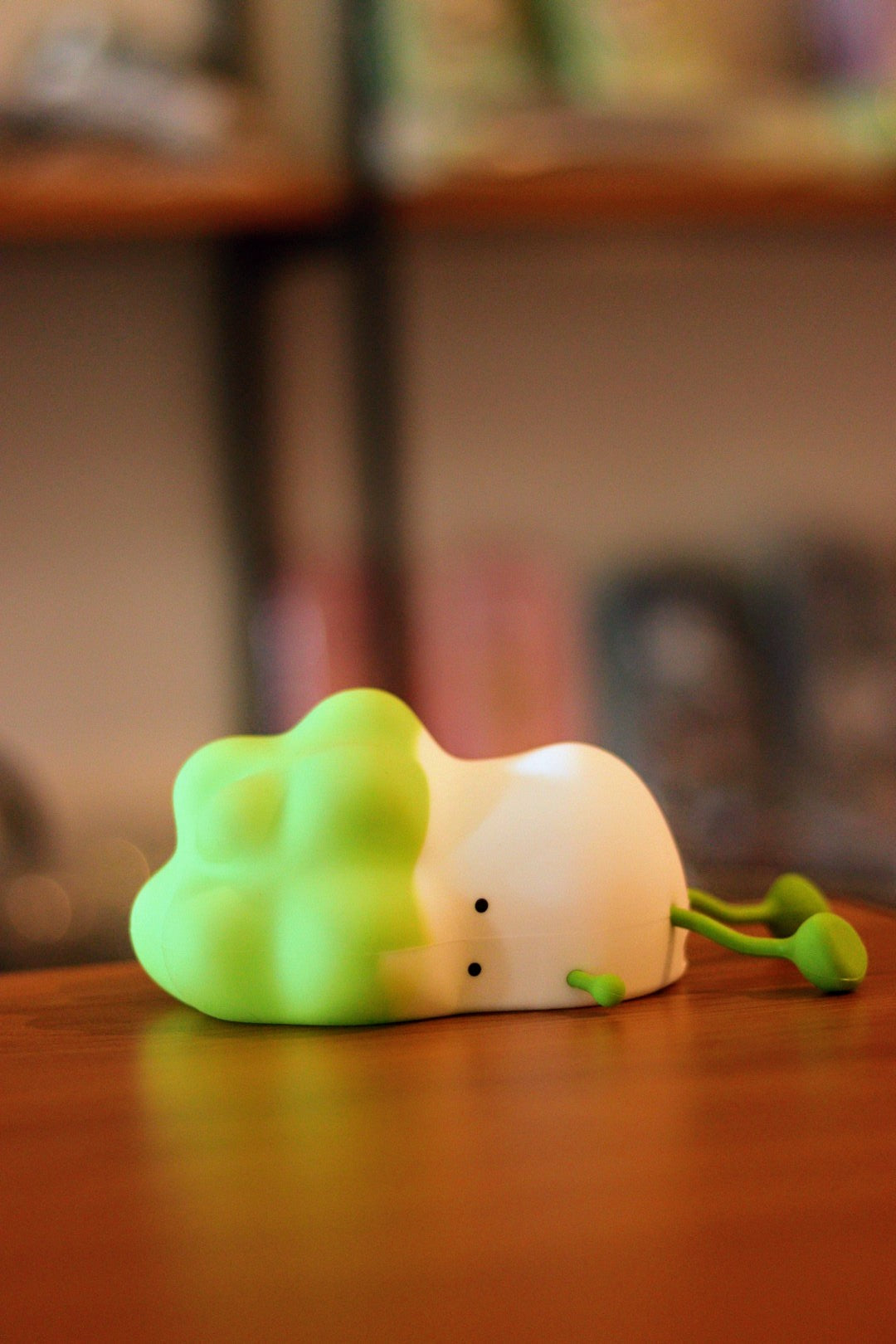 Cute Lying Green Cabbage Silicone Night Light Lamp - USB Rechargeable LED with 7 Colors | Soft Nursery Light for Kids Room & Baby Gift | Onebest