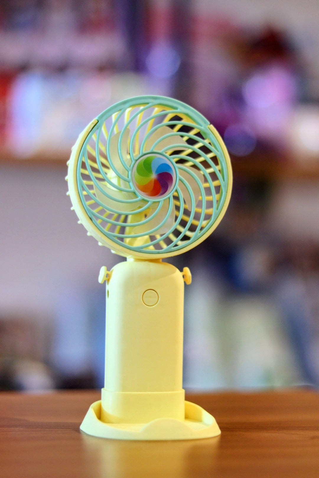 Rainbow Portable Handheld Mini Fan - USB/Battery Rechargeable | High-Speed Cooling for Travel, Office & Outdoor Use | Onebest