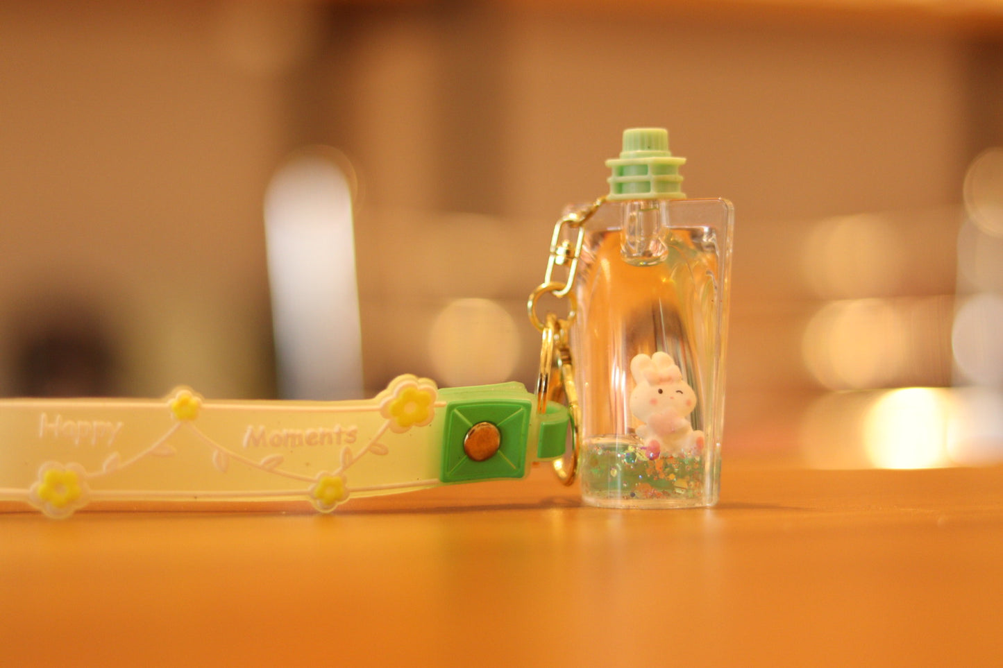 Panda in Paper Boat Water Keychain | Cute Floating Liquid Key Ring | Onebest