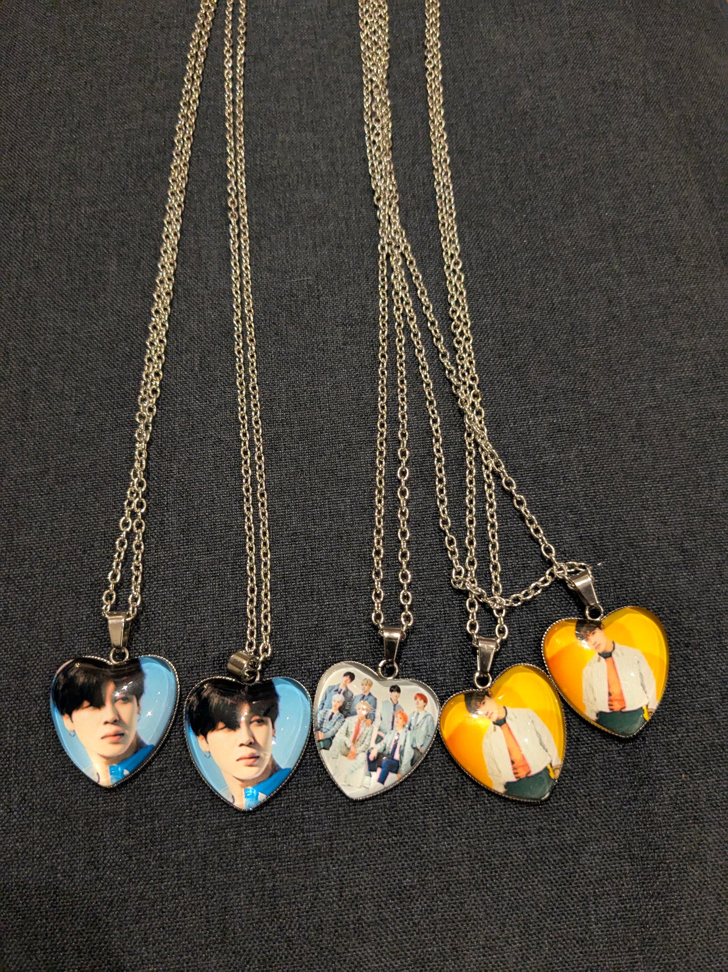 Heart-Shaped BTS Locket Necklace | K-Pop Inspired Jewelry for Fans | Onebest