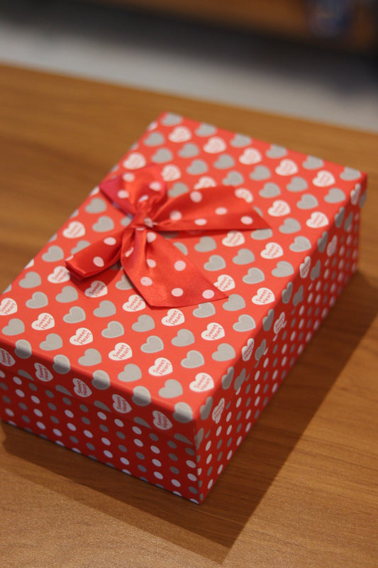 Red Heart-Themed Gift Box with Ribbon - Premium Quality (Small / Medium / Large) | Onebest
