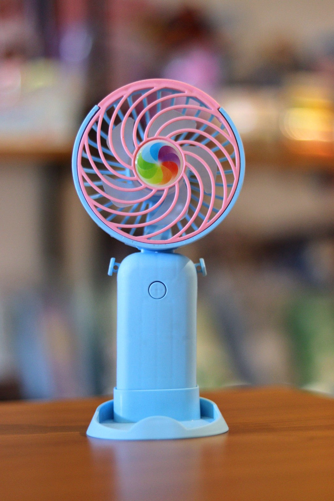 Rainbow Portable Handheld Mini Fan - USB/Battery Rechargeable | High-Speed Cooling for Travel, Office & Outdoor Use | Onebest