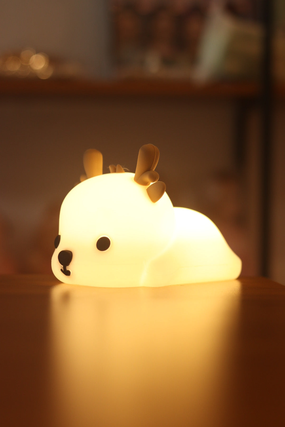 Cute Deer Silicone Night Light Lamp - USB Rechargeable LED with 7 Colors | Soft Nursery Light for Kids Room & Baby Gift | Onebest