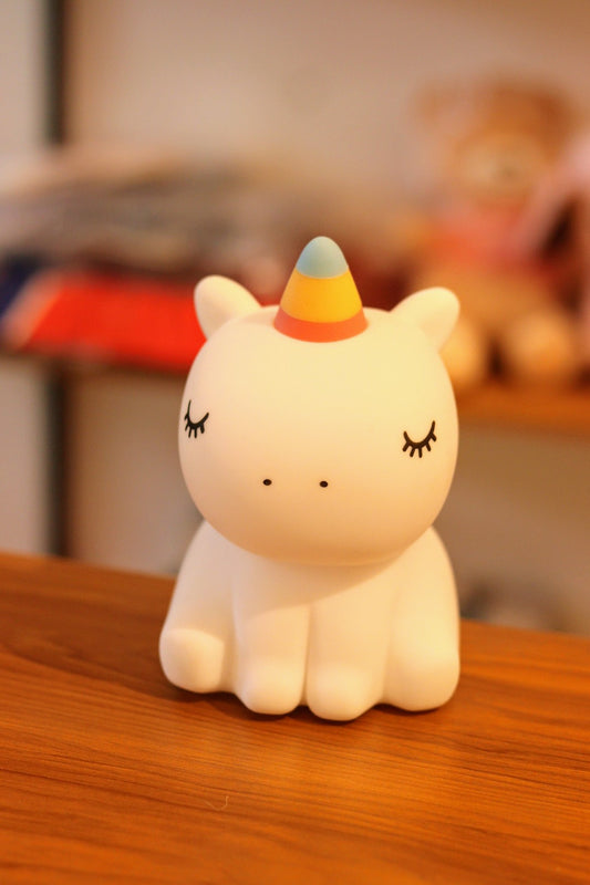 Cute Baby Unicorn Silicone Night Light Lamp - USB Rechargeable LED with 7 Colors | Soft Nursery Light for Kids Room & Baby Gift | Onebest