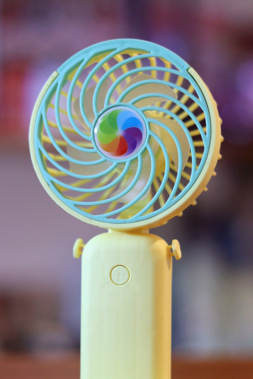 Rainbow Portable Handheld Mini Fan - USB/Battery Rechargeable | High-Speed Cooling for Travel, Office & Outdoor Use | Onebest