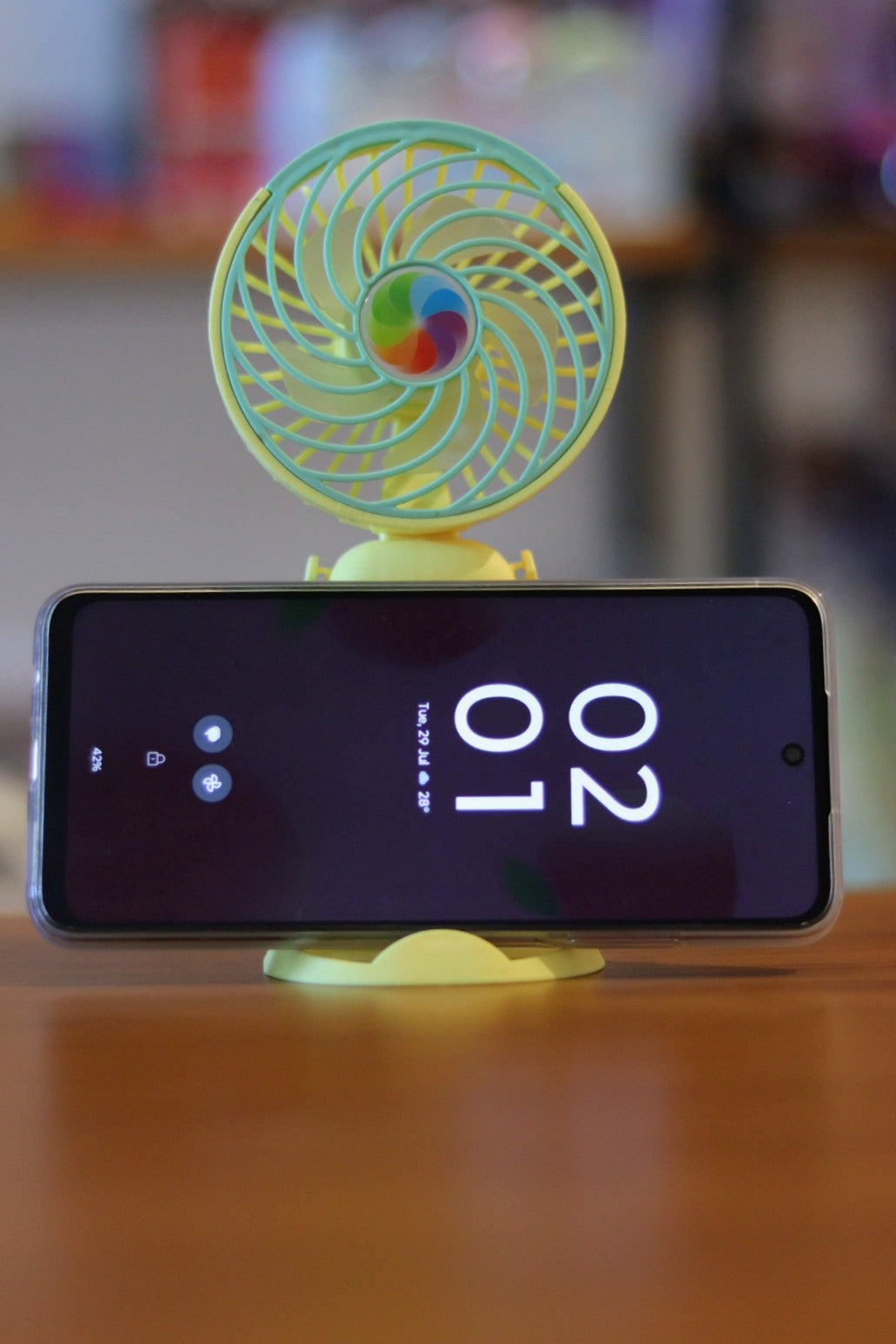 Rainbow Portable Handheld Mini Fan - USB/Battery Rechargeable | High-Speed Cooling for Travel, Office & Outdoor Use | Onebest