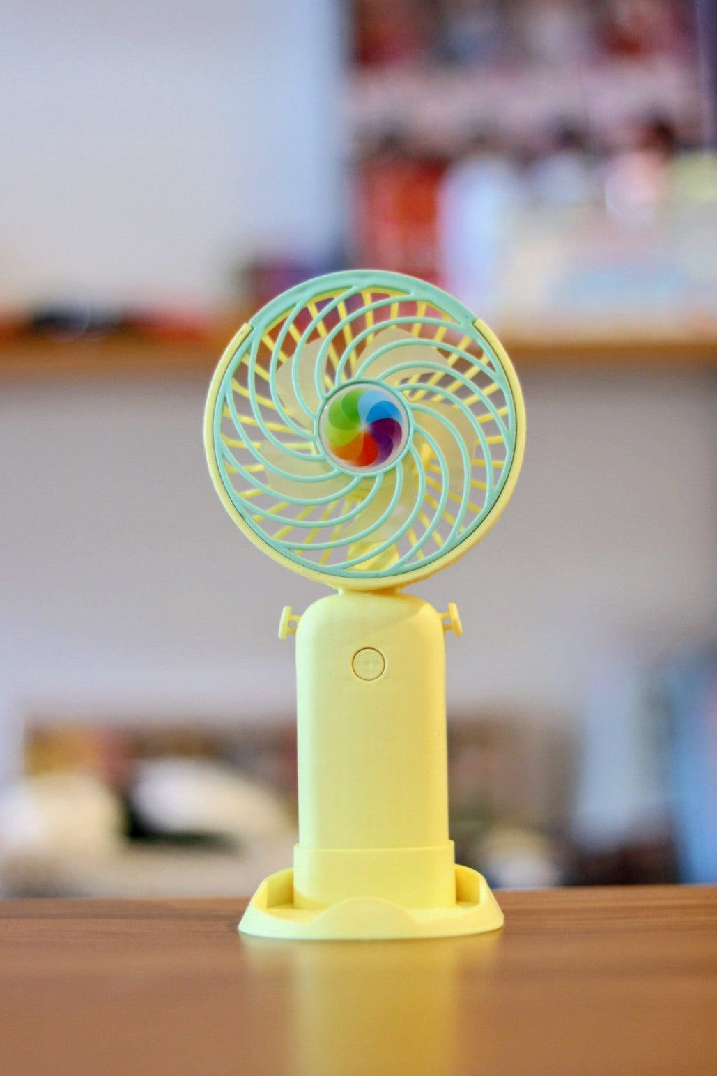 Rainbow Portable Handheld Mini Fan - USB/Battery Rechargeable | High-Speed Cooling for Travel, Office & Outdoor Use | Onebest