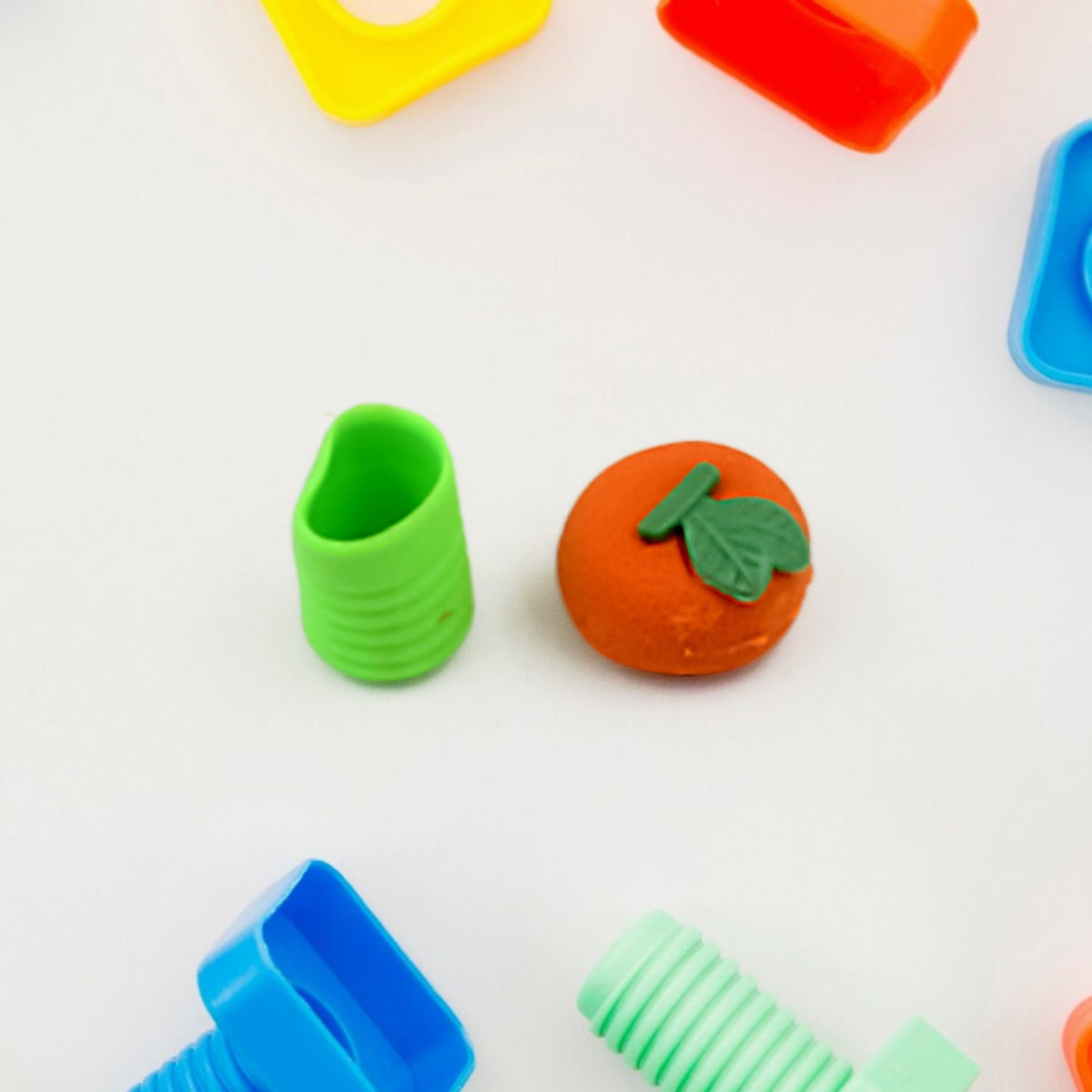 Another perspective of the charming 3D erasers, ideal for sparking creativity and making learning fun.