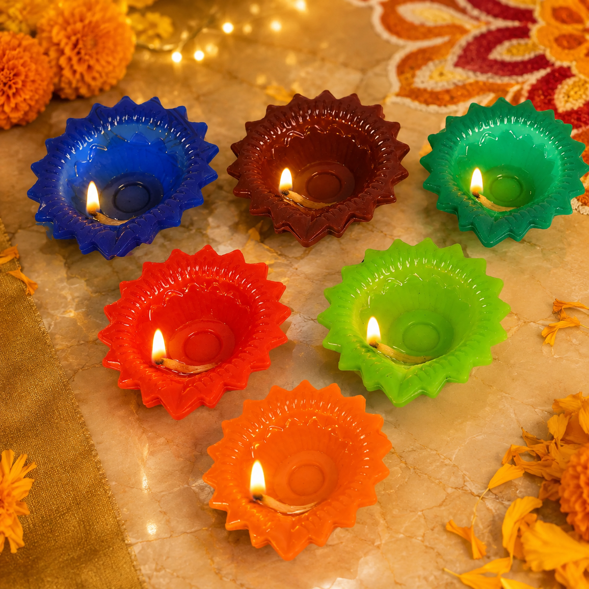 Silicone Diya Set (6 Pcs) – Reusable Diwali Lamps