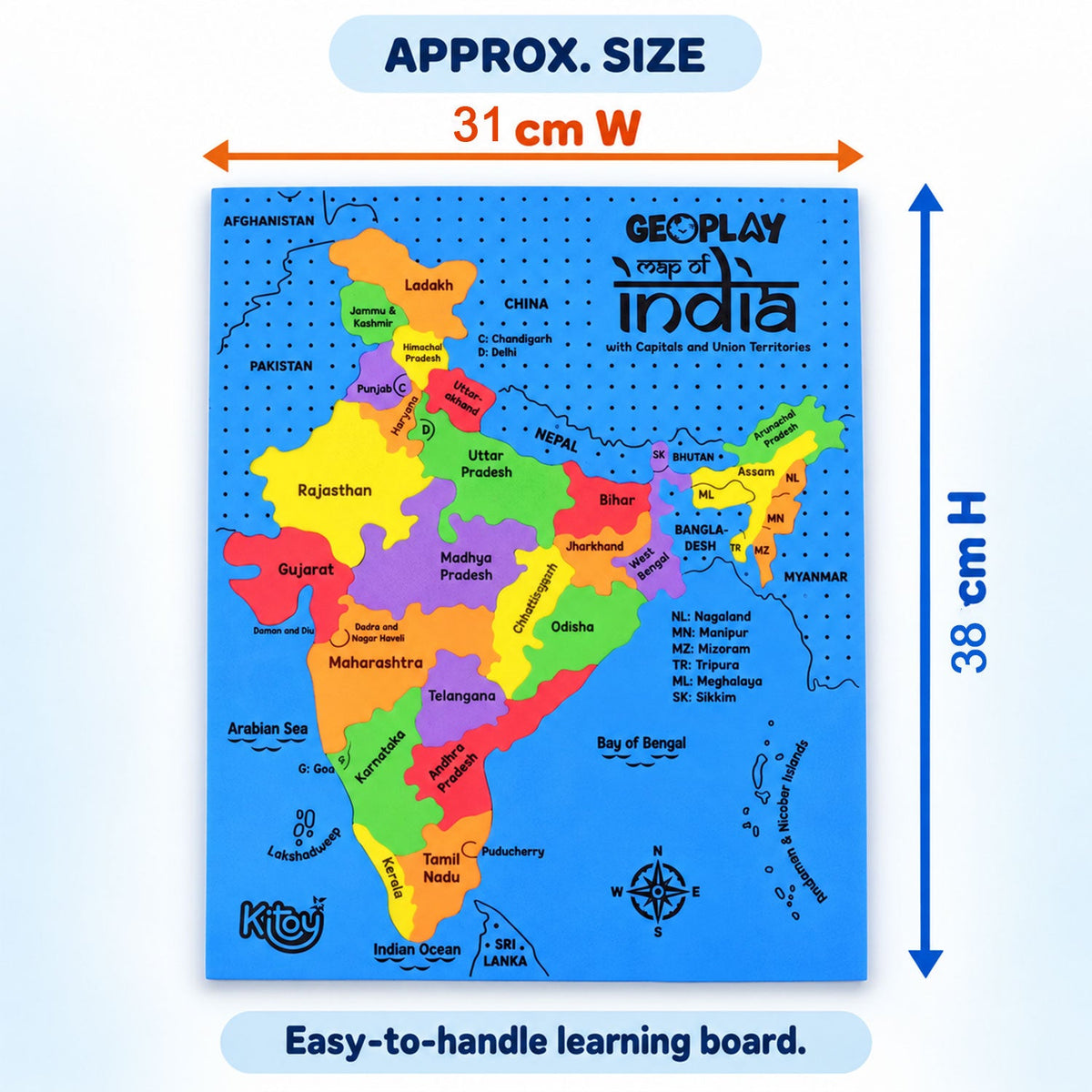 Map puzzle size guide