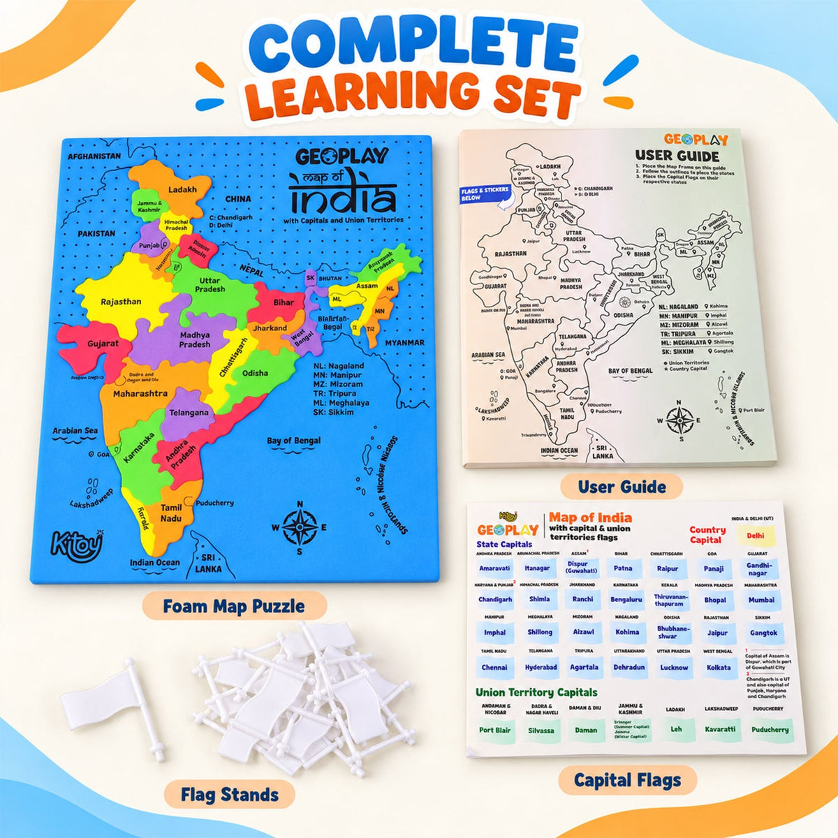 India map puzzle white bg