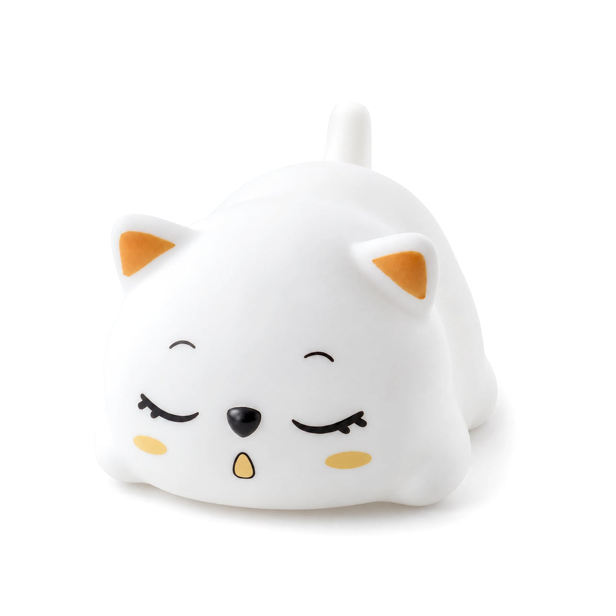 Sleeping cat night light design from above
