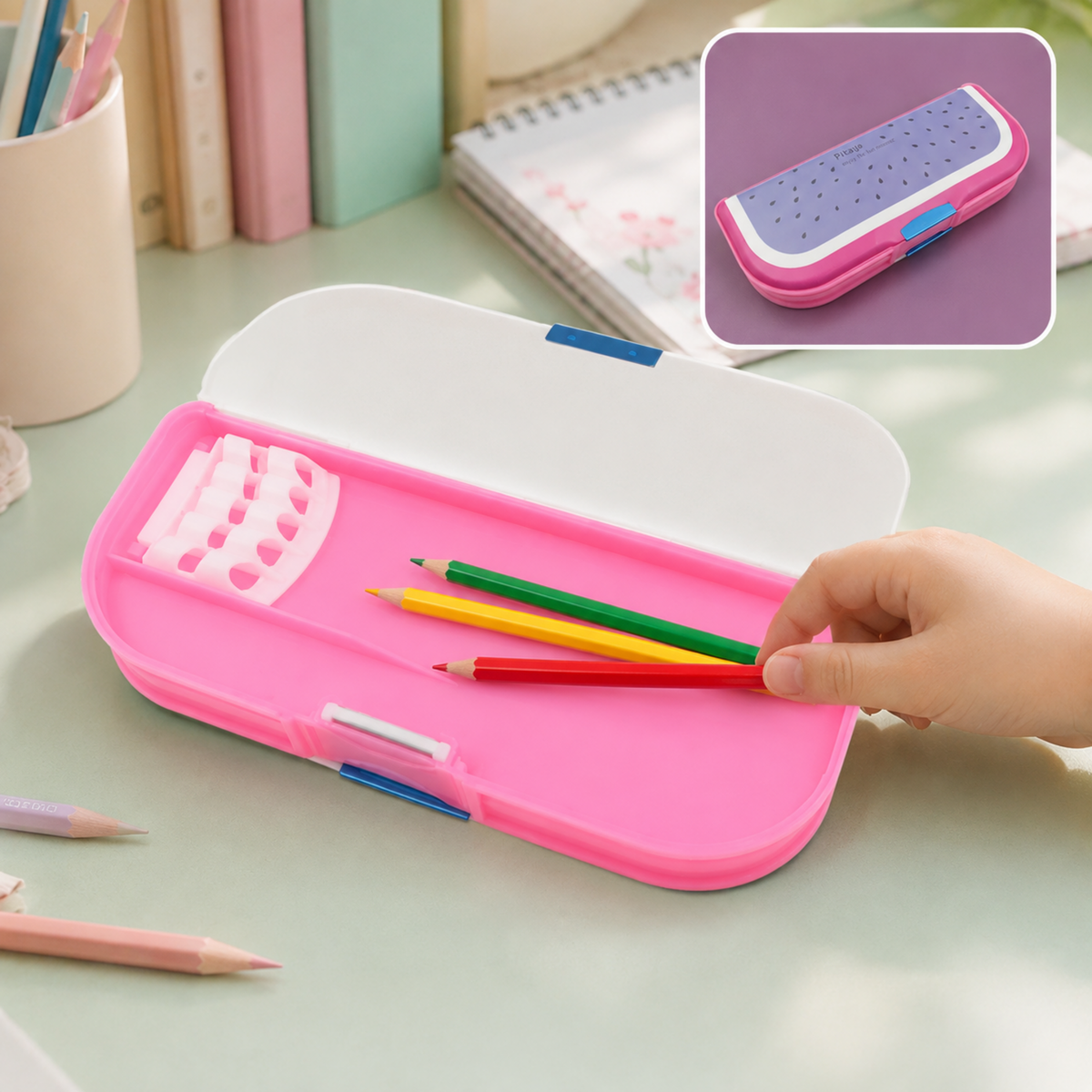 Cartoon Pencil Box – 2-Compartment for Kids