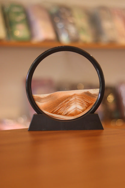 3D Moving Sand Art Picture Glass Liquid Painting 7 Inch (18cm) - Natural Landscape Showpiece for Home Decor, Office Desk, Table Decoration | Onebest