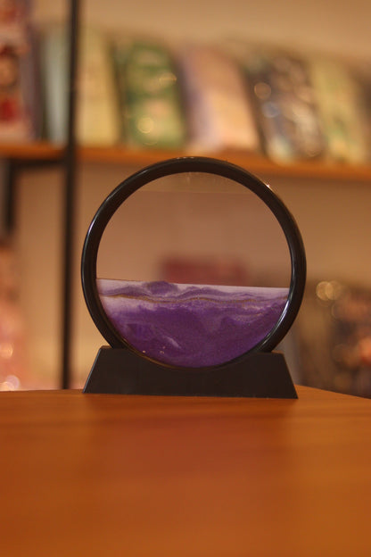 3D Moving Sand Art Picture Glass Liquid Painting 7 Inch (18cm) - Natural Landscape Showpiece for Home Decor, Office Desk, Table Decoration | Onebest